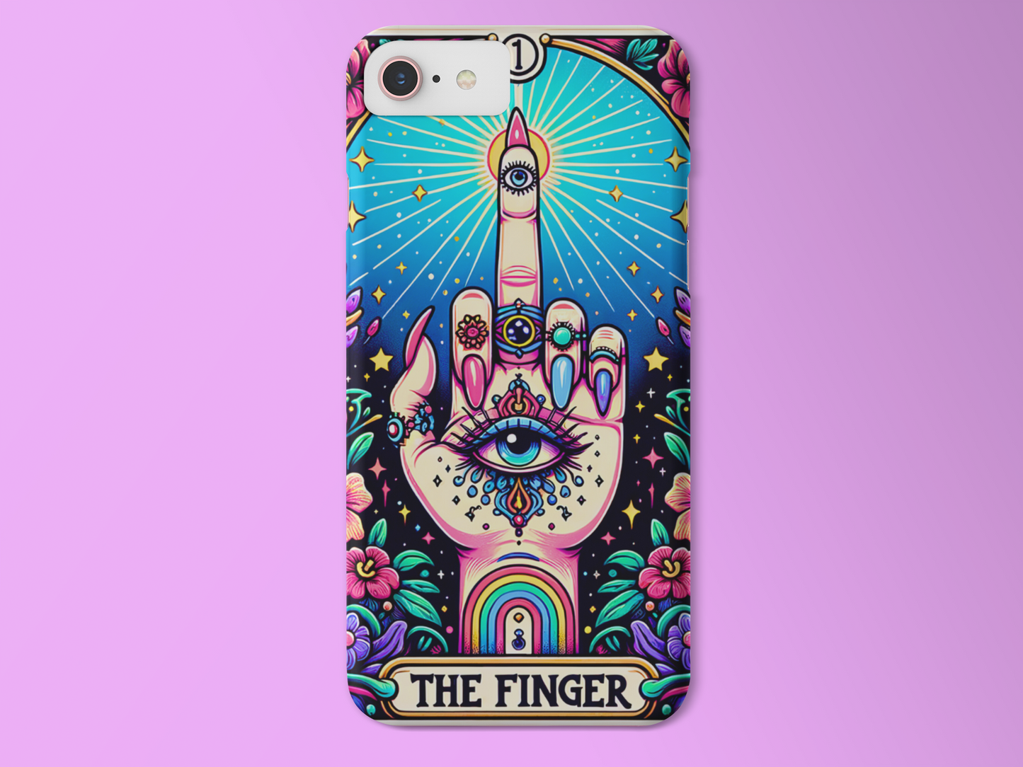 The Finger Tarot Card Phone Case, Middle Finger Phone Case, Celestial Phone Case, Tarot Card Phone Case for iPhone, Samsung, Google Pixel