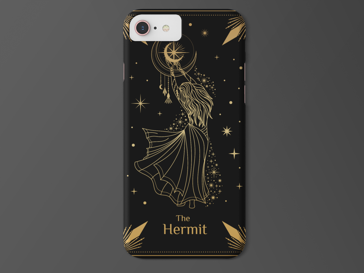 Tarot-Inspired Phone Case – The Hermit Design, Magical Astrology Vibe, The Hermit Tarot Card Phone Case, Samsung and iPhone Celestial Case