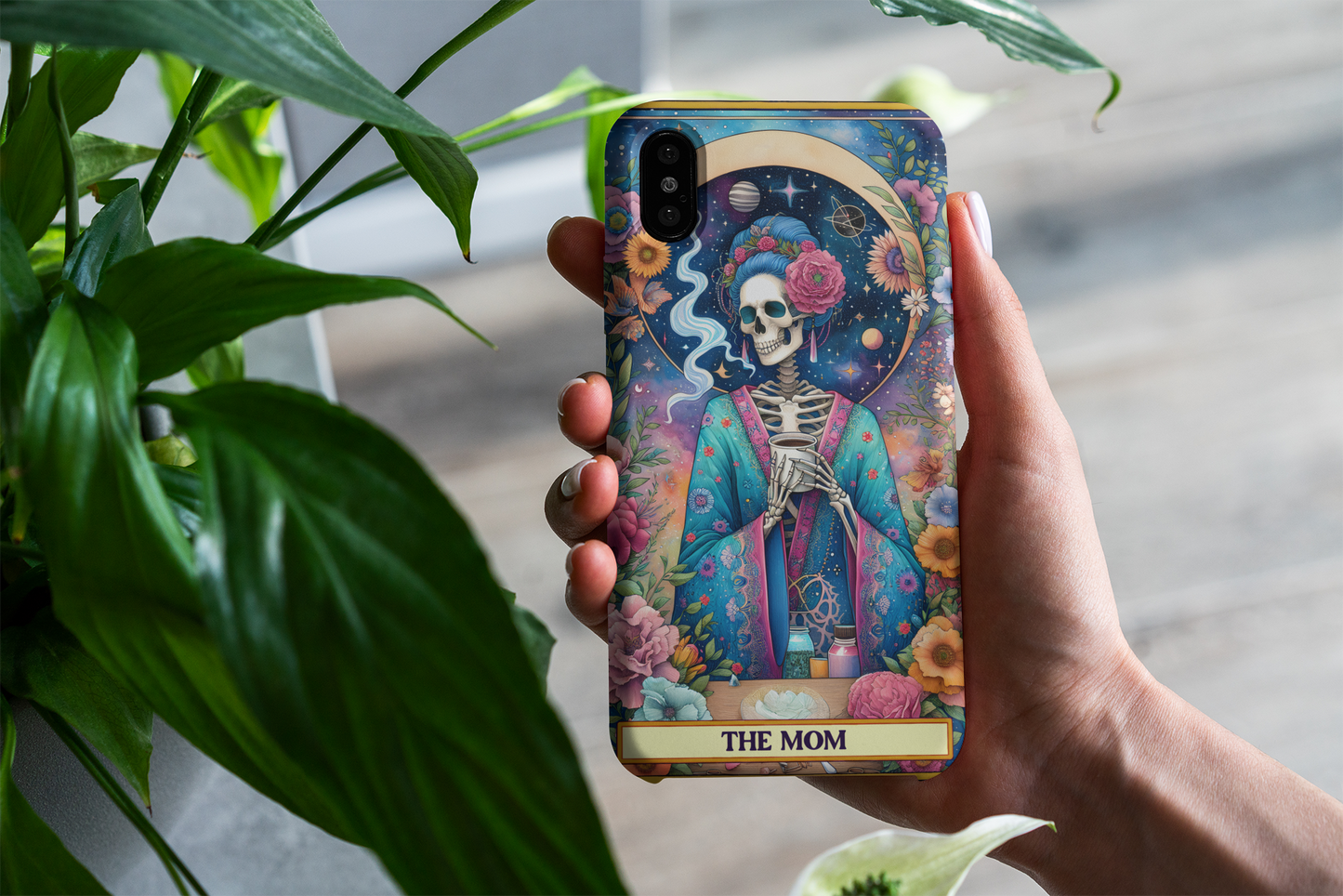 Colorful Skeleton Mom Phone Case - Fun & Unique Design for Mother's Day, The Mom Tarot Card Phone Case for iPhone and Samsung