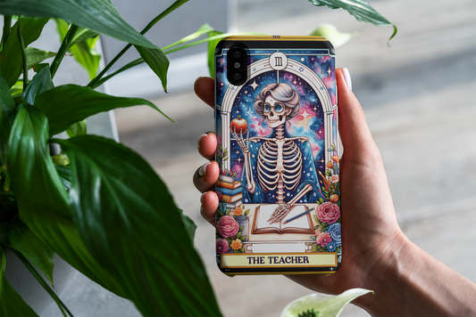 Teacher Skeleton Phone Case - Unique & Fun Design for Educators The Teacher Tarot Card Phone Case, iPhone and Samsung Phone Case for Teachers