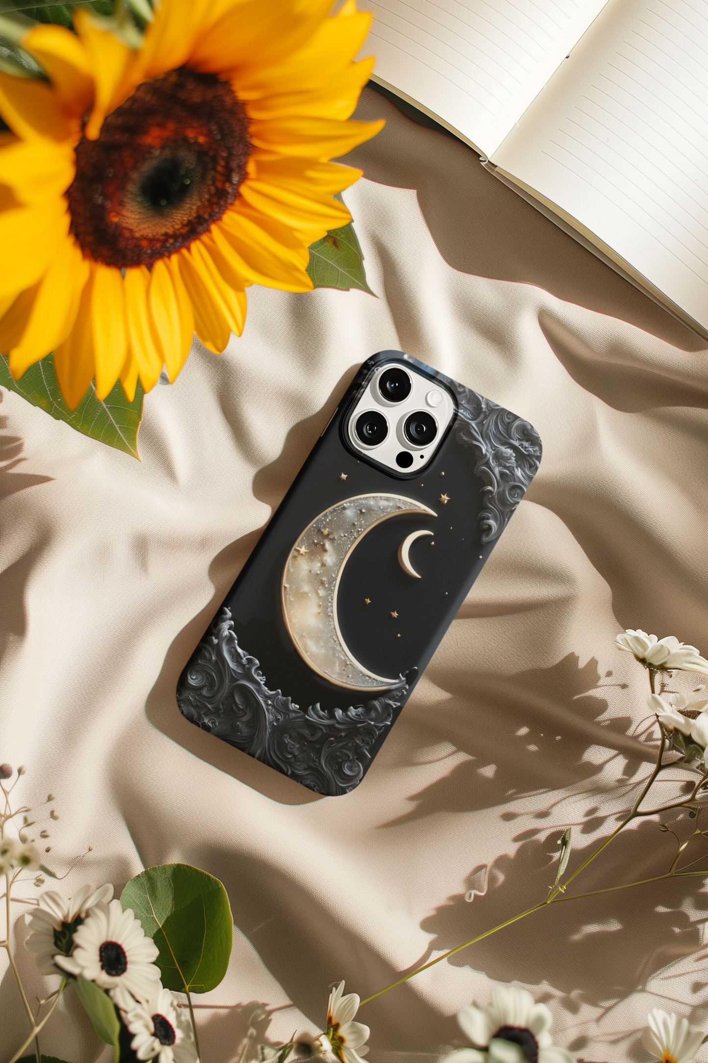 Celestial Moon Phone Case - Tough and Stylish Protection, Celestial Crescent Moon Phone Case for Google, iPhone, and Samsung