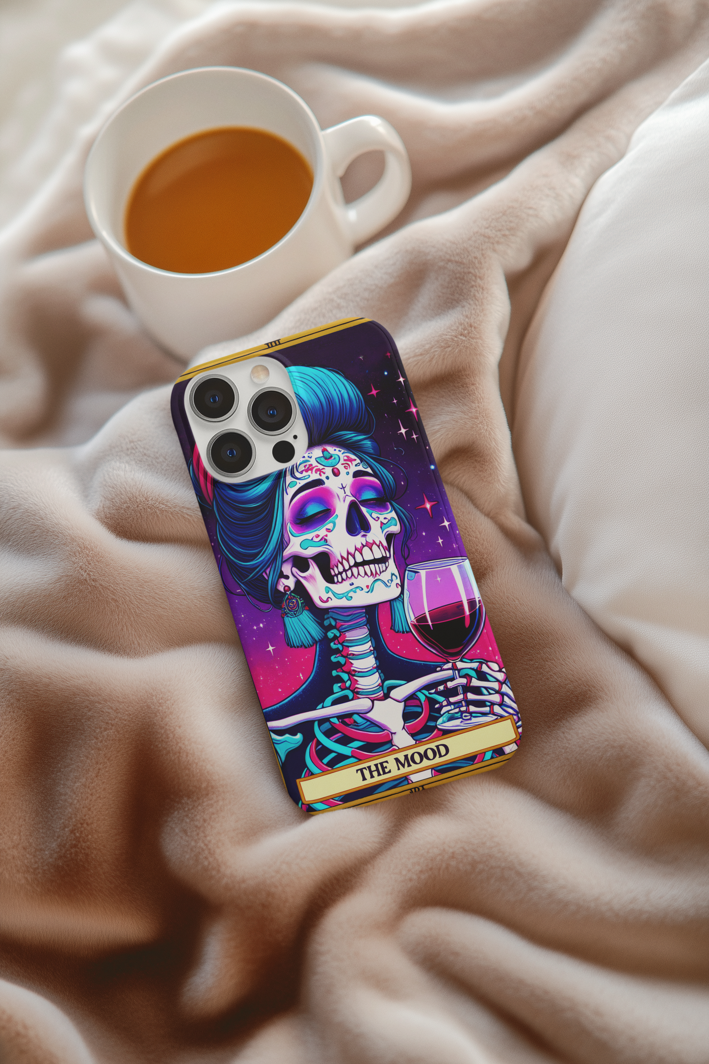 Artistic Skull Phone Case - The Mood Tarot Card Phone Case, Party Phone Case