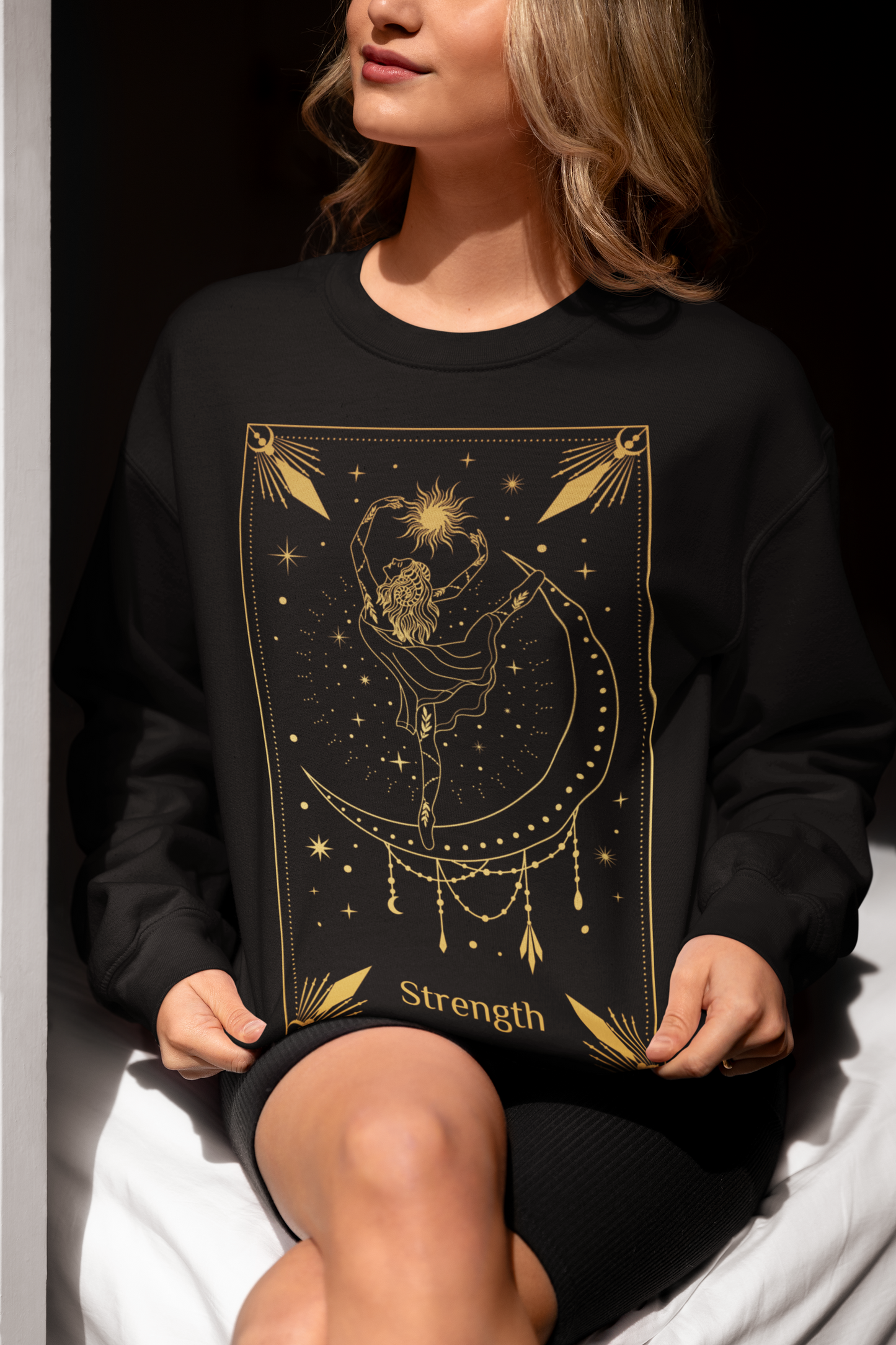 Strength Tarot Card Shirt, Tarot Card Shirt, Mystical Moon Shirt, Gifts For Her, Cute Mom Tee, Aesthetic Clothing Wiccan Clothing, Spiritual