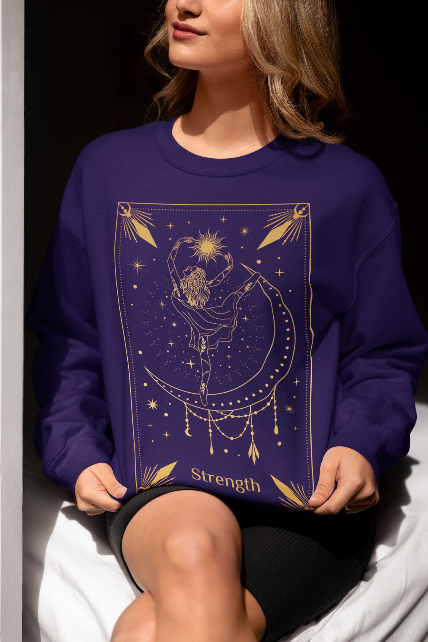 Strength Tarot Card Shirt, Tarot Card Shirt, Mystical Moon Shirt, Gifts For Her, Cute Mom Tee, Aesthetic Clothing Wiccan Clothing, Spiritual