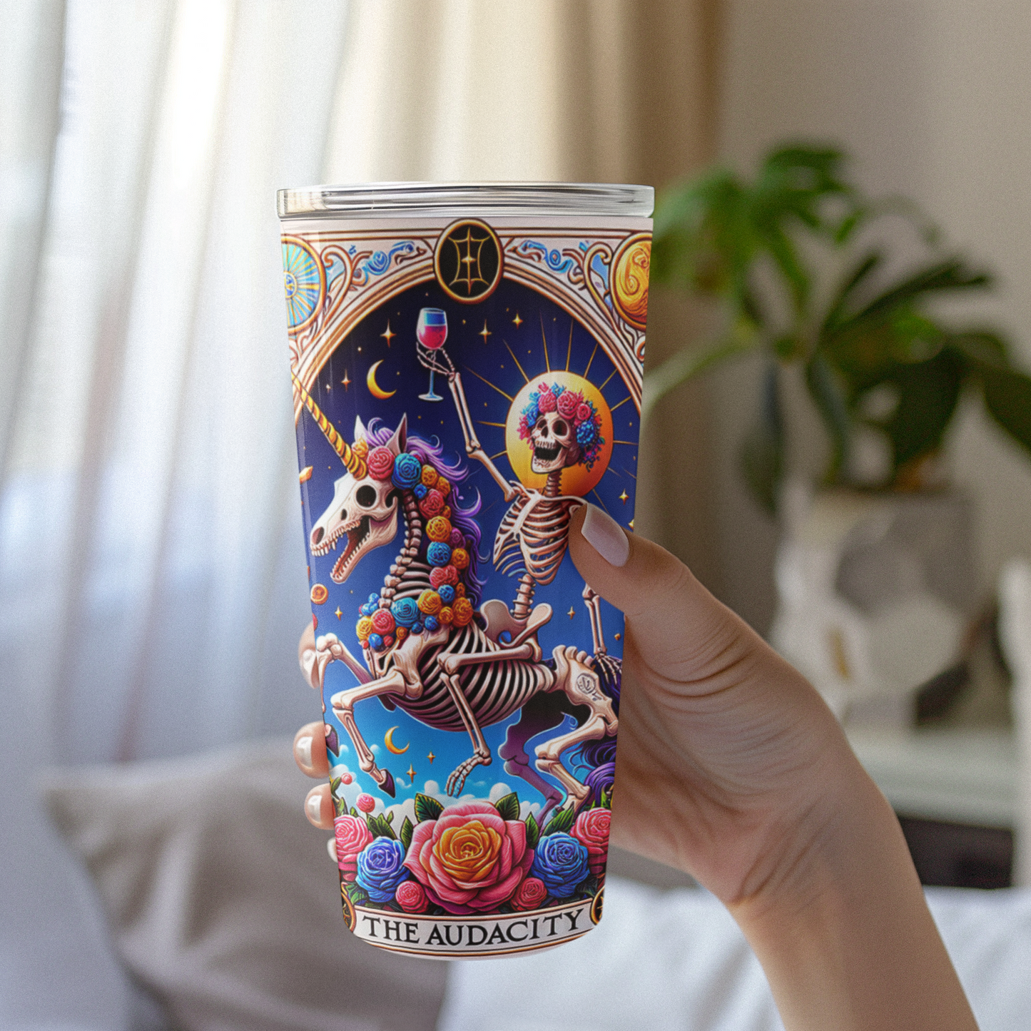 The Audacity Tarot Card Tumbler, Occult tarot card tumbler, The Audacity Tarot tumbler, tarot card tumbler