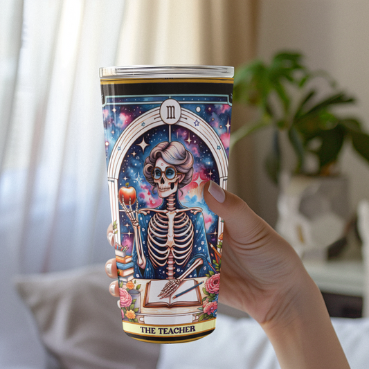 The Teacher Tarot Card Tumbler, Back to School Tumbler for Teachers, Tumbler Gift for Teacher