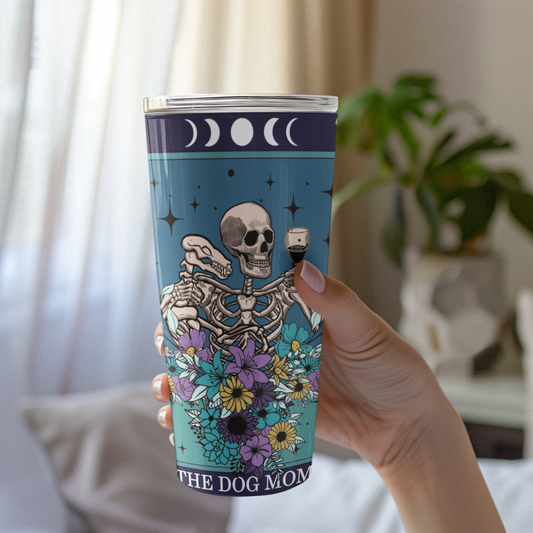 The Dog Mom Tarot Card Tumbler, Occult Dog Mom tarot card tumbler, The Dog Mom Tarot tumbler, Dog Mom tarot card tumbler