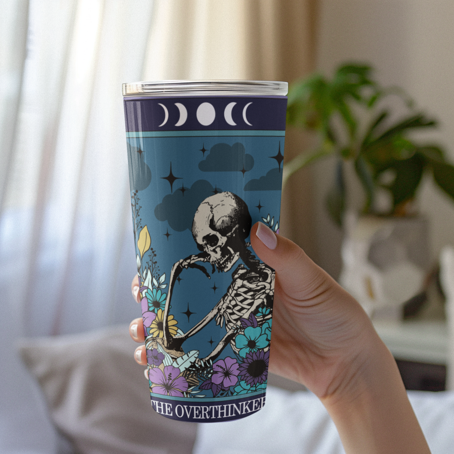 The Overthinker Tarot Card Tumbler, Occult Overthinker tarot card tumbler, Overthinker tarot card tumbler