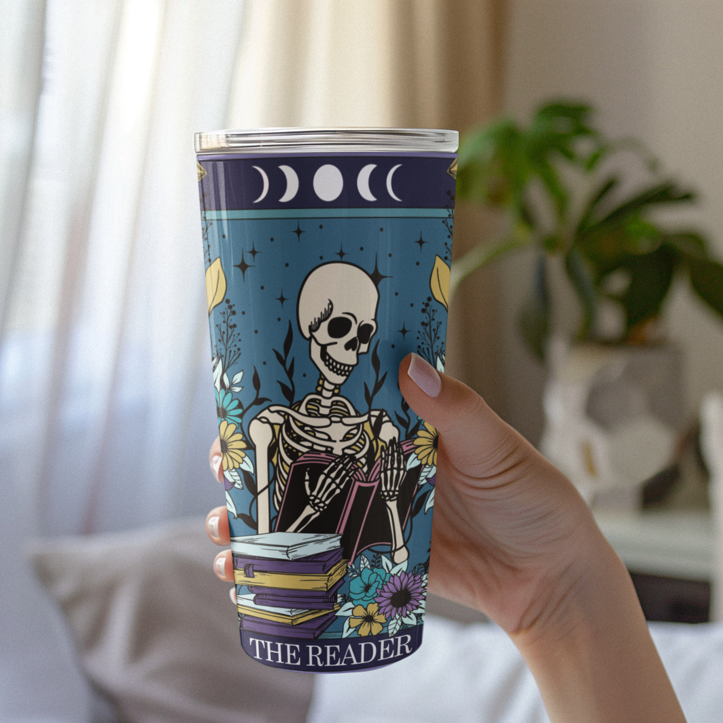 The Reader Tarot Card Tumbler, Occult Reader tarot card tumbler, The Reader Tarot tumbler, Reader tarot card tumbler