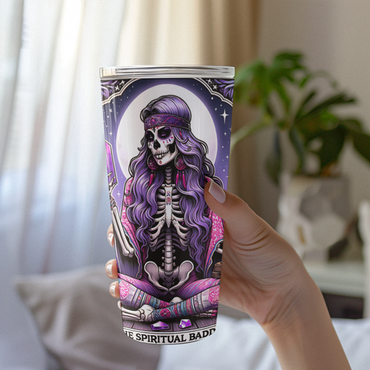 Gothic Floral 20oz Tumbler - The Spiritual Baddie, Gothic Tumbler, Spiritual Celestial Tumbler, The Spiritual Baddie Tarot Card Tumbler