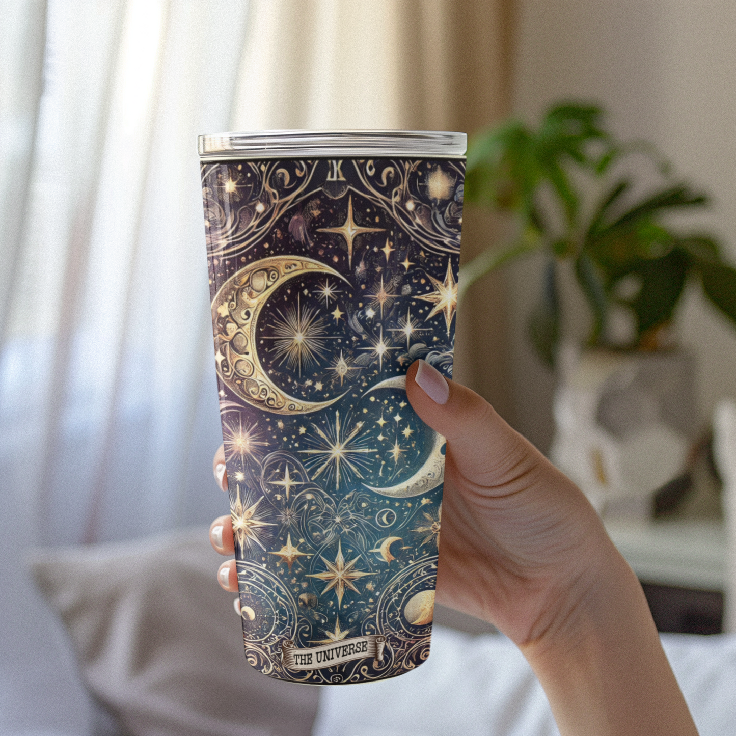 Celestial Dreams 20oz Tumbler - Starry Night Design, Perfect for Astrology Lovers The Universe Tumbler, Celestial Tumbler, Celestial Moon and Sun Tumbler