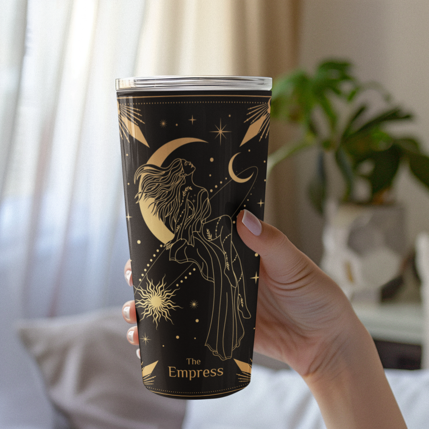 The Empress Tarot Card Tumbler, Occult Empress tarot card tumbler, The Empress Tarot tumbler, Empress tarot card tumbler