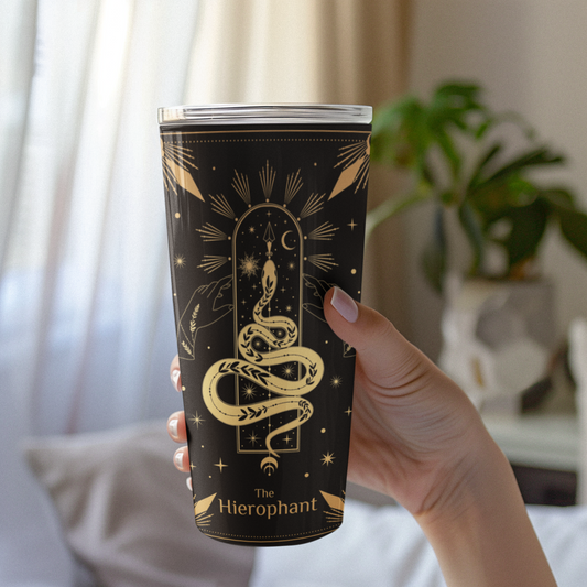 The Hierophant Tarot Card Tumbler, Occult Hierophant tarot card tumbler, The Hierophant Tarot tumbler, Hierophant tarot card tumbler