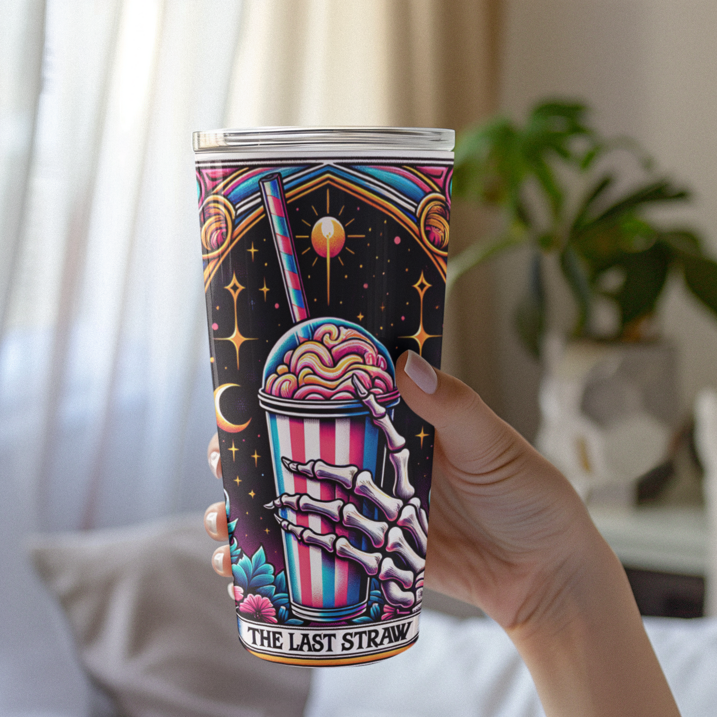 The Last Straw Tarot Card Tumbler, Occult tarot card tumbler, The Last Straw Tarot tumbler, tarot card tumbler